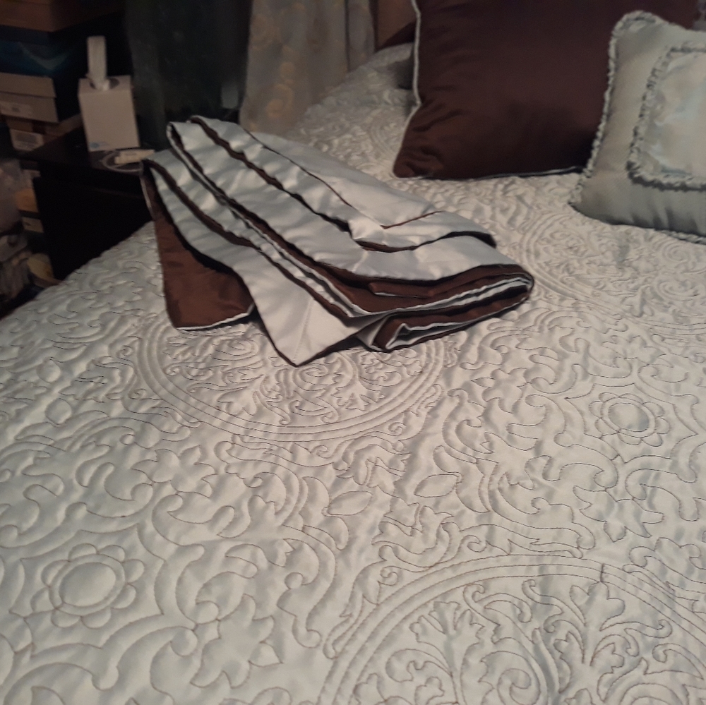 Quilted Satin Queen Comforter Set